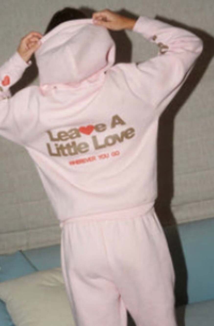 The Mayfair Group Leave A Little Love Relaxed Hoodie Pink
